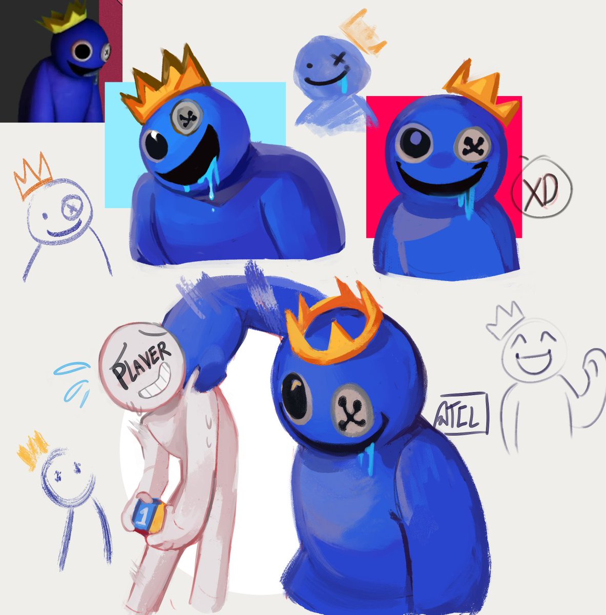 thecatlupe's tweet photo. [✧]
• BLUEEEEEEEEEEEEE my beloved 💙🐈
Random sketching trying new brushes haha

#RainbowFriends #RainbowFriendsRoblox #Blue https://t.co/fTpIxcBXSl