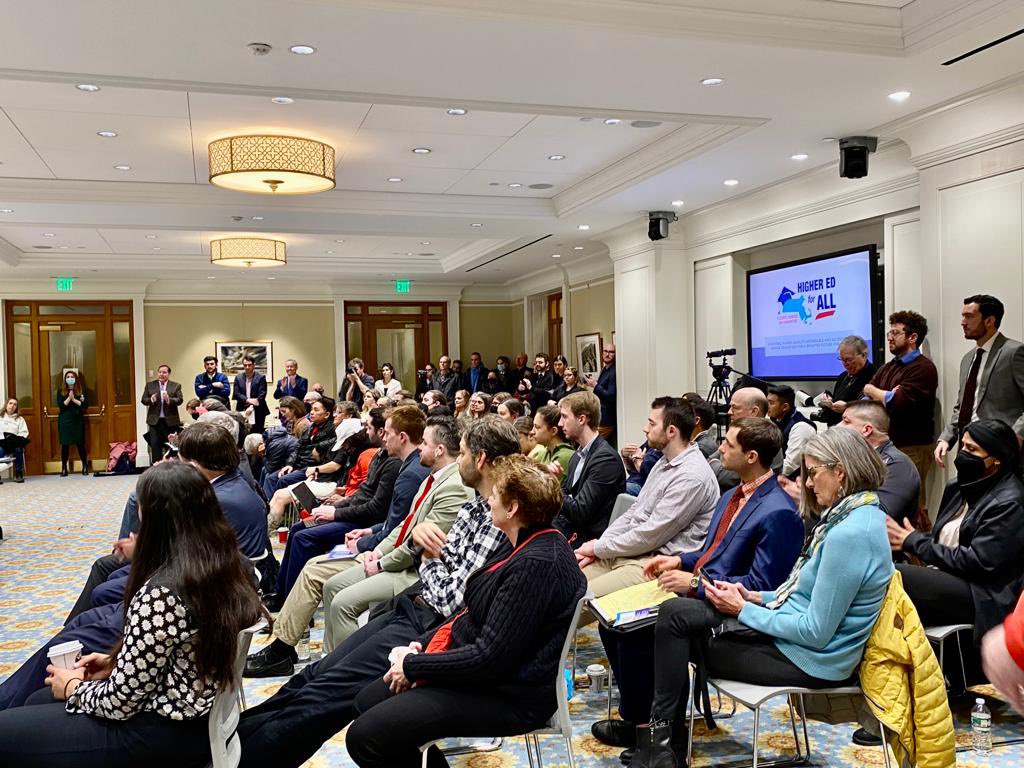 JamieEldridgeMA's tweet photo. Today’s #highered4all presser of @MTAGrassroots, @AFTMass, #UMass, community college, student & business leaders was truly energizing, w/ memories of #PROMISEAct rally 4 years ago! Now is the moment for #maleg & Governor to transform public higher ed & vocational school systems! https://t.co/Z8EgKQXcrc