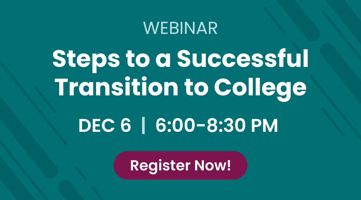 There's still some time left to register for the webinar on Tuesday 12/6! We'll walk you through how to effectively prepare your child for the college transition both as a parent and an advocate.
.
Register here: bit.ly/3XMePID