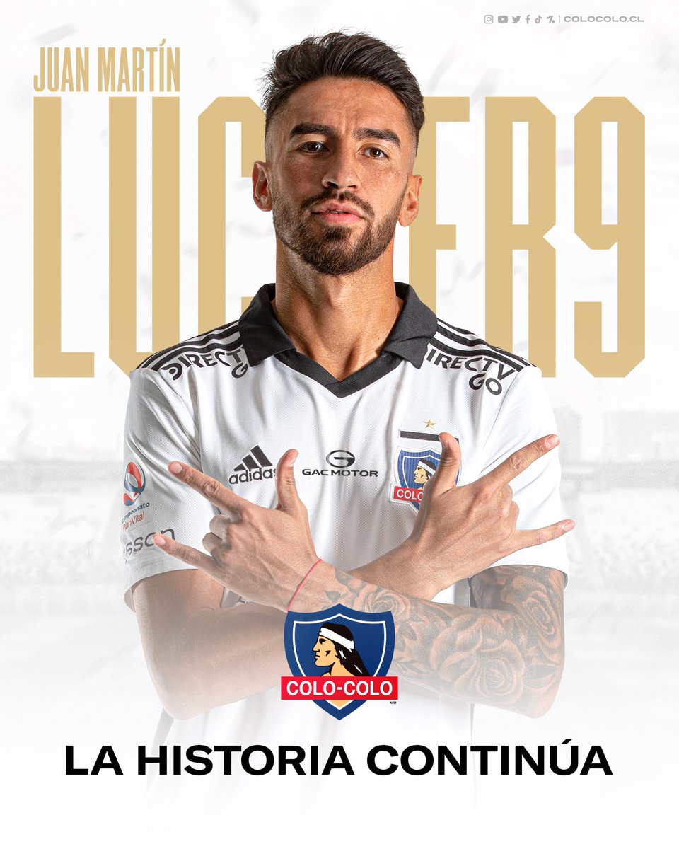 ColoColo's tweet image. 😼⚪️⚫️ Colo-Colo ejerció la opción de compra por el delantero Juan Martín Lucero, extendiendo su vínculo con el Cacique hasta el año 2025. 

¡𝑽𝒂𝒎𝒐𝒔 𝒑𝒐𝒓 𝒎𝒂́𝒔 𝒂𝒍𝒆𝒈𝒓𝒊́𝒂𝒔 𝒋𝒖𝒏𝒕𝒐𝒔, 𝑮𝒂𝒕𝒐 𝒒𝒖𝒆𝒓𝒊𝒅𝒐!