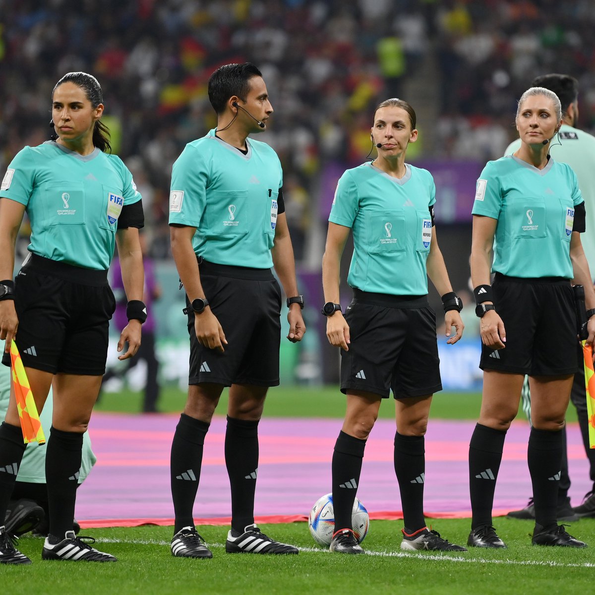 History made 💪

The first all-female refereeing trio to ever take charge of a men's World Cup match! 👏