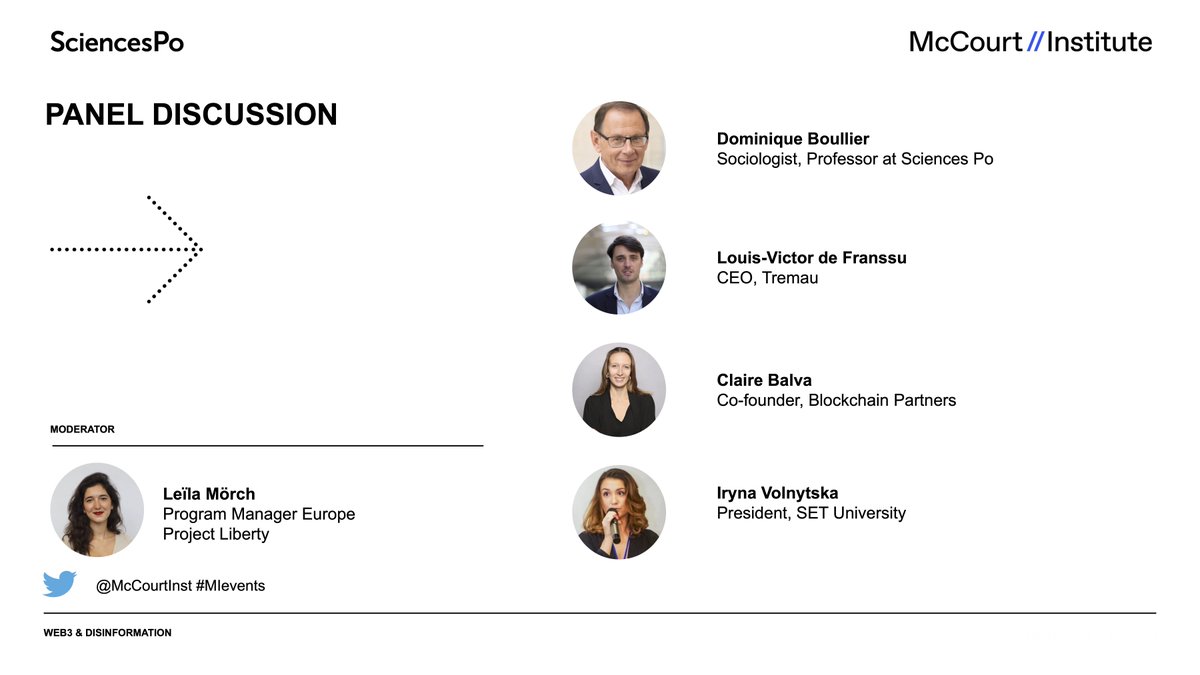 McCourt Institute (@mccourtinst) on Twitter photo Catch up with our event from this morning: Web3 & Disinformation at @SciencesPo with <a href="/BoullierDominic/">Dominique Boullier</a>, Louis-Victor de Franssu, <a href="/ClaireBalva/">Claire Balva</a>, Iryna Volnytska and <a href="/morchleila/">Mörch Leïla</a>. #MIevents buff.ly/3Fiy1GB Catch up with our event from this morning: Web3 & Disinformation at @SciencesPo with <a href="/BoullierDominic/">Dominique Boullier</a>, Louis-Victor de Franssu, <a href="/ClaireBalva/">Claire Balva</a>, Iryna Volnytska and <a href="/morchleila/">Mörch Leïla</a>. #MIevents buff.ly/3Fiy1GB