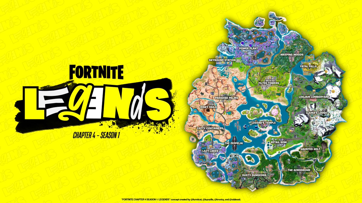 funniicat's tweet photo. FORTNITE CHAPTER 4 SEASON 1: LEGENDS (Concept)

• Welcome to the new Island where memories come to life. Drop in and become a legend.
• View the thread below for a closer look at Fortnite Chapter 4! 👑 https://t.co/AQw1MT6arK