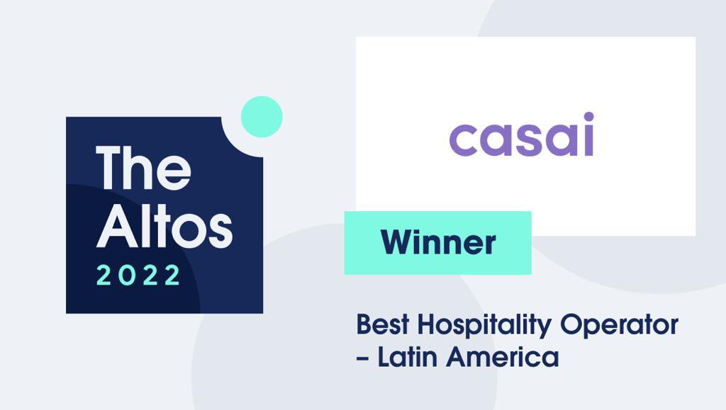 Tonight’s winner of the Best Hospitality Operator - Latin America Award goes to <a href="/hellocasai/">Casai</a> at #TheAltos 2022, congratulations!