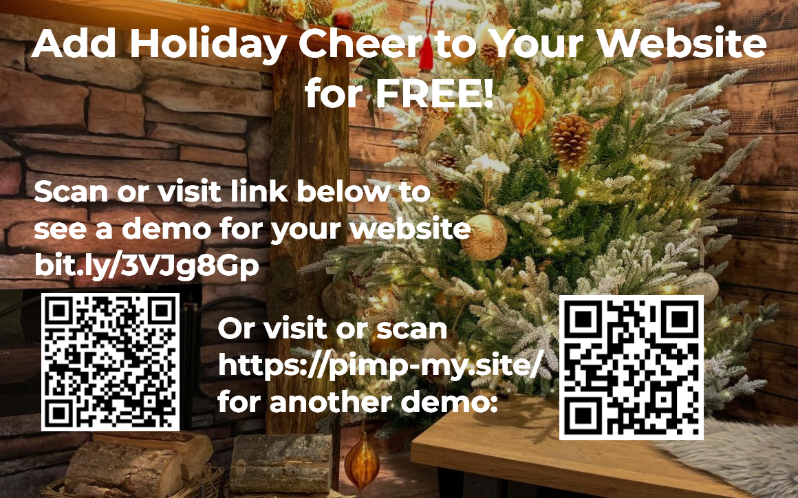 Pimp your website 4 the holidays! Generate goodwill from visitors to your site. In WordPress, search for Xmas plugin. If need help to install it, DM &amp; I will install one for you, free. Season' Greetings. #marketingtips #businesstips #smallbusinessowners #SmallBusinessMarketing