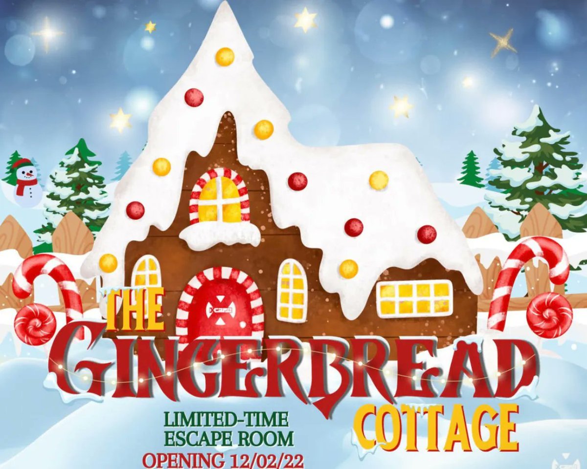 The Gingerbread Cottage Experience is here! Visit buff.ly/3GXKqRO  to book your escape room today.