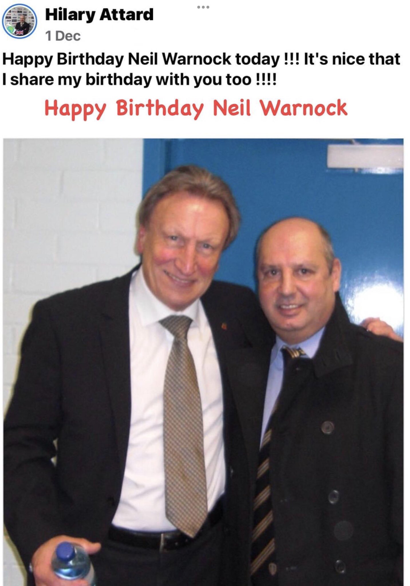 I wish a very Happy Birthday to ex Leeds United Manager NEIL WARNOCK today !!! 