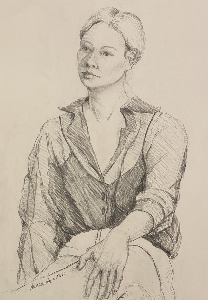 FrauRehauge's tweet photo. Portrait am Donnerstag: Annemarie mit transparenter Bluse. Bleistift 40x50cm
#kleineKunstklasse #pencilsketch #portrait https://t.co/Tw7H9zsvkV