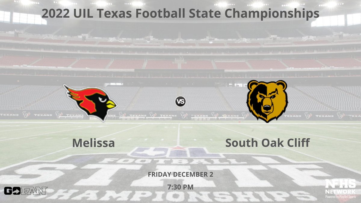 PLAYOFF GAMEDAY!🏈
Melissa 🆚 South Oak Cliff
🗓️Friday, Dec 2nd
🕖7:30PM
WATCH THIS GAME LIVE: linki.ee/uiltexas
<a href="/FootballMelissa/">Melissa Cardinal Football</a> <a href="/MHSCards/">Melissa High School</a> <a href="/1MHSCardinals/">Melissa Athletics</a> <a href="/JohnPeale/">John Peale</a> <a href="/LOGAN___D/">Logan “Logi” D’Amore</a> <a href="/BrandowLanden/">Landen Brandow</a>
<a href="/MCardsRecruits/">Melissa Cardinals FB Recruiting</a> <a href="/CoachB_John/">Brenndan Johnson</a>
<a href="/Jackson_2024/">Jackson Ford</a> <a href="/jruss_16/">Coach Russell</a> <a href="/coach_kiefer/">Cole Kiefer</a>
<a href="/Coach_Bobbitt/">Josh Bobbitt</a>