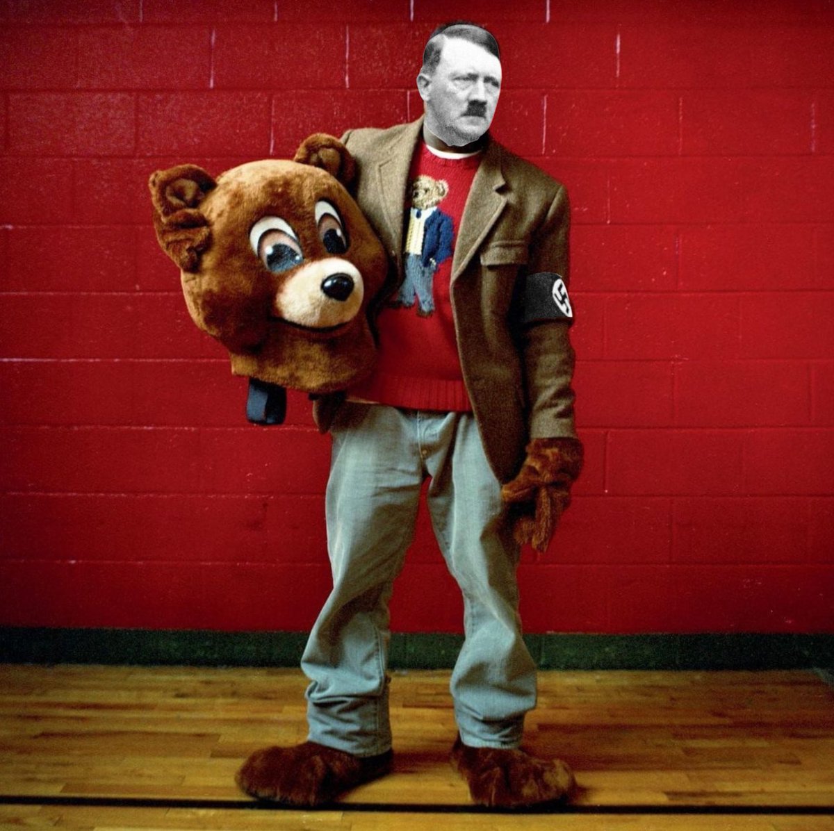 MosheSchulman's tweet photo. @kanyewest since you seem to love Hitler so much I thought I’d submit artwork for your next album - if there is one #ye #getwell https://t.co/pYBb9jaL3R