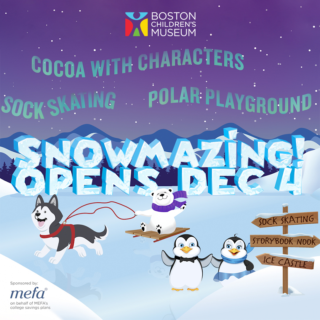 Sunday at 2pm, join us for the Snowmazing ribbon cutting feat. Olympic medalist figure skater @mirai_nagasu who will sock skate and meet and greet with visitors. Snowmazing is generously supported by @MEFAtweets on behalf of the U.Fund College Investing Plan.