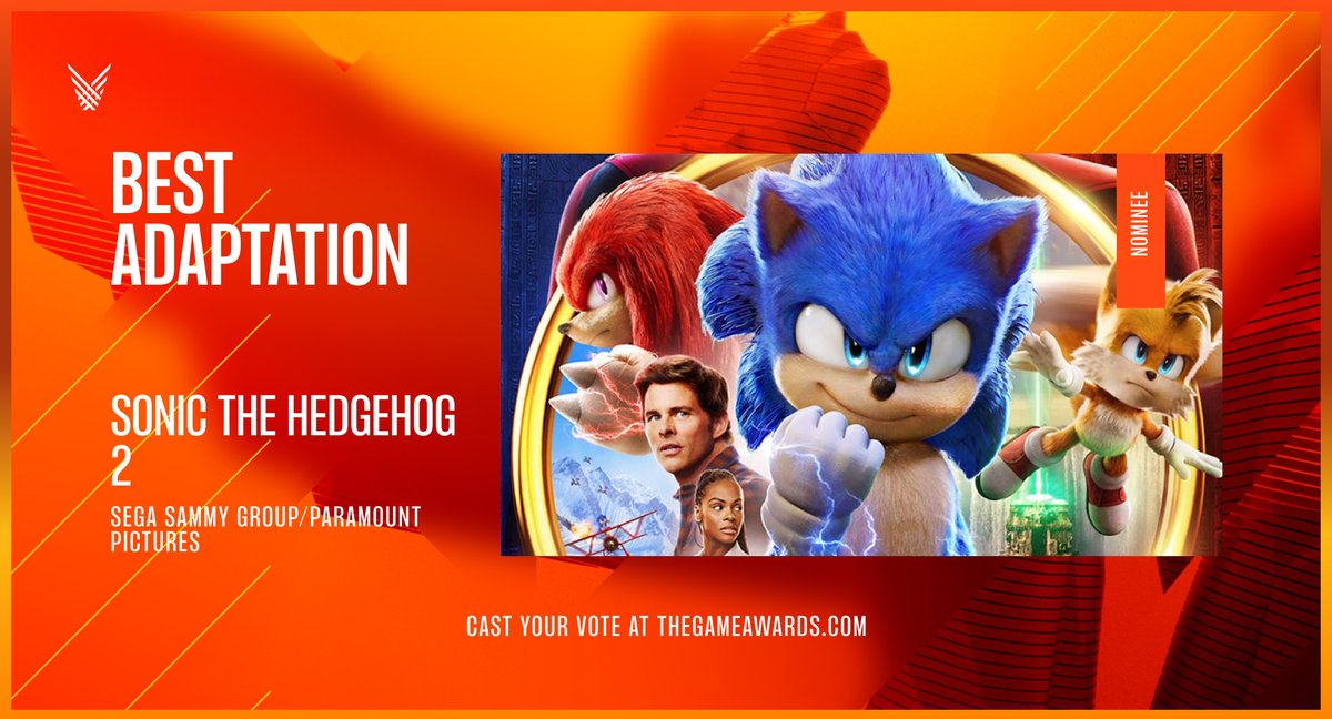 thegameawards's tweet photo. @SonicMovie @sonic_hedgehog Congrats again on your Best Adaptation nomination! #TheGameAwards 

Only 1 week left to vote, so vote now! https://t.co/ExP93r9Pcq https://t.co/fynHMWCOJy