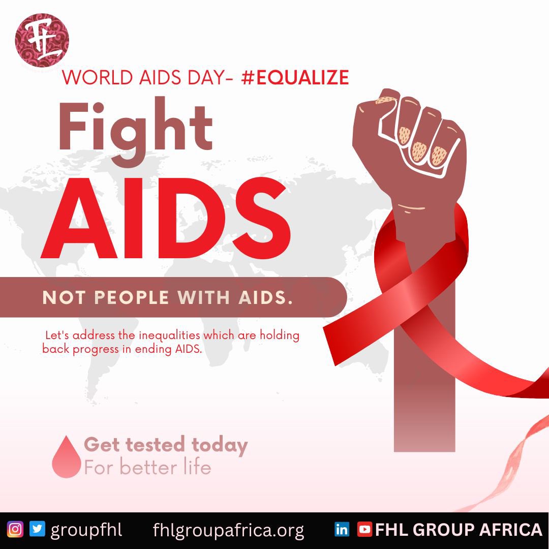 #WorldAIDSDay
Let’s unite to eliminate the disparities and inequities that create barriers to HIV testing, prevention, and access to HIV care.
Know your status. Get tested today! 
.
#EqualizeToEndAIDS #Equalize 
<a href="/AfriYAN_Gh/">AfriYAN Ghana</a> <a href="/YAMghana/">YouthActionMovement</a> <a href="/Shedecidesgh/">SheDecides Ghana</a> <a href="/cmghana/">Curious Minds Ghana</a> <a href="/YW_PPAG/">PPAG-Young & Wise</a> <a href="/PPAGGhana/">Planned Parenthood Association of Ghana (PPAG)</a>