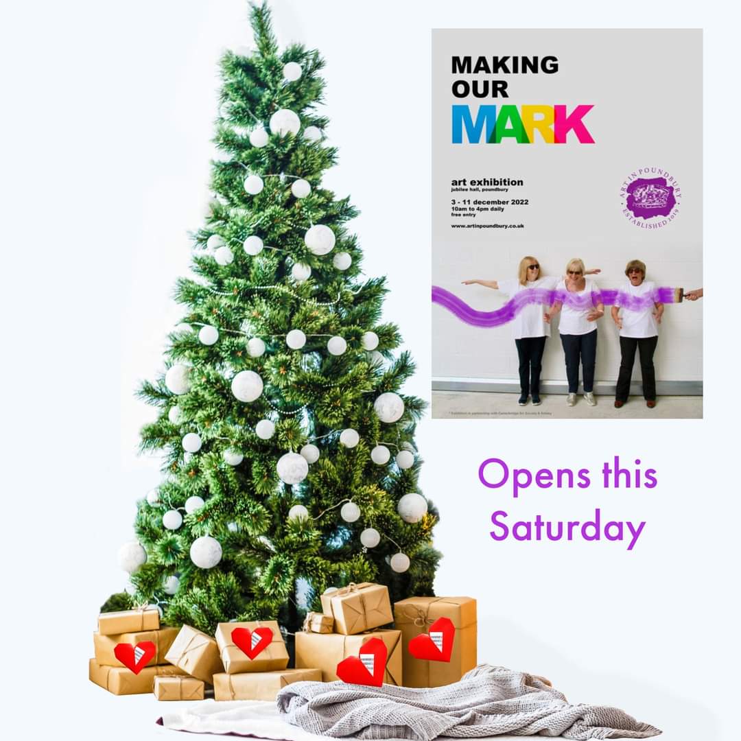 The Jubilee Hall, Poundbury, Dorset. December 3rd  - 11th.
Art Fest for all. 
artinpoundbury.co.uk