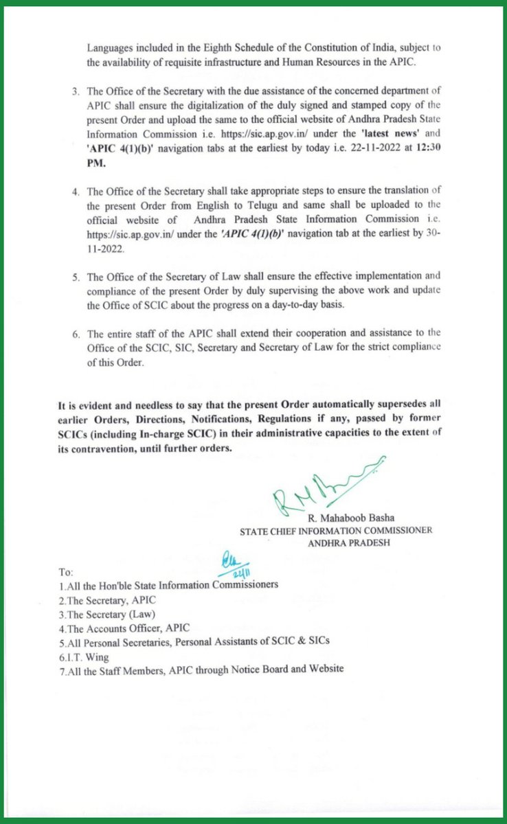 V_SrinivasBabu's tweet photo. Sri R.M.Bash ji, we deeply appreciate the promulgation directing issue of all RTI Appeal & Complaint orders in Telugu. A much needed initiative for better understanding of RTI Act by the Common Man of A.P.
#APSIC
#bjpaprticell https://t.co/zzlWOg21Jq