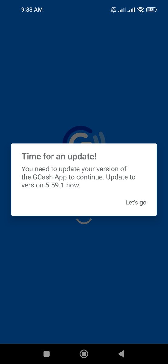 imagineilish's tweet photo. @gcashofficial is this a bug? my phone is running android 12 and this never happened before. i already deleted the app only to download it again but it’s showing the same screen https://t.co/fnsUtK99Pc