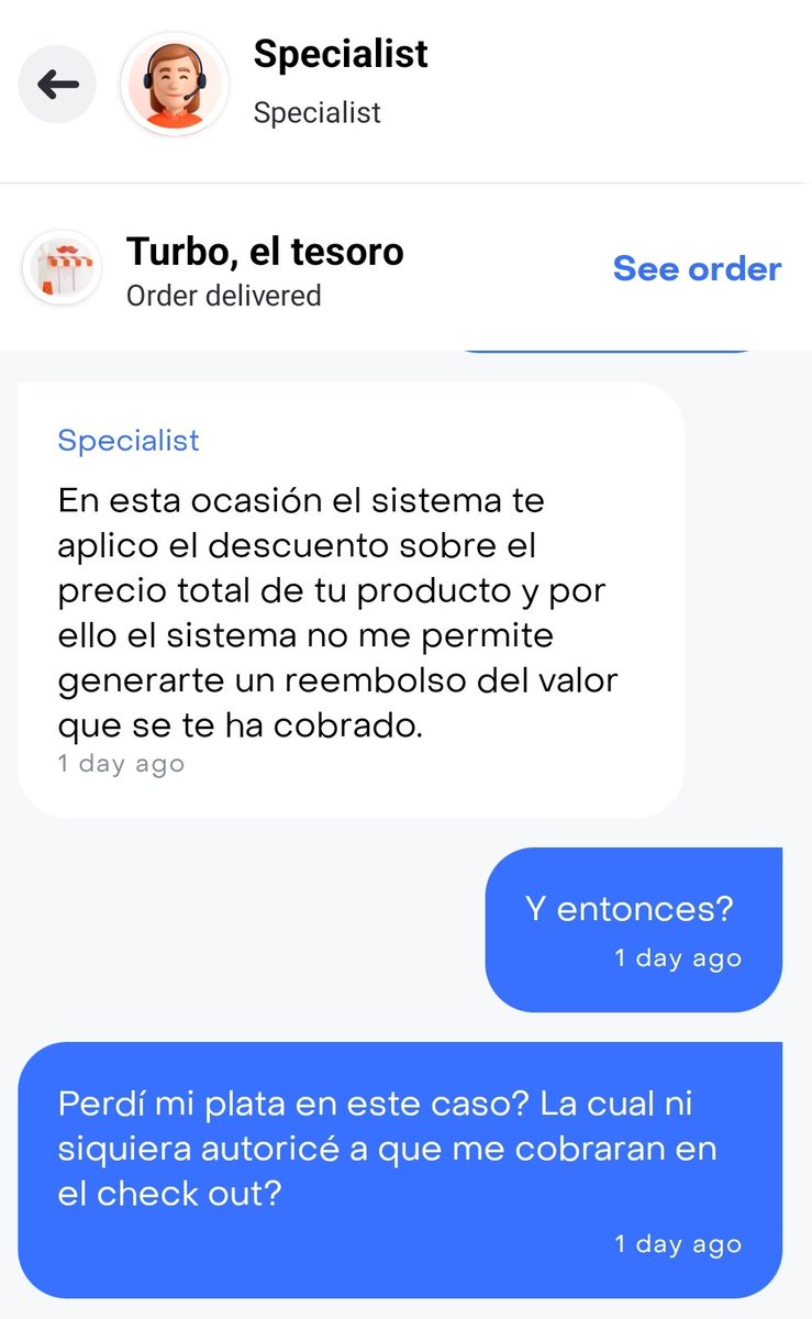 villegasest's tweet photo. @andreagils19 @RappiColombia Esta misma respuesta me la dieron varias veces, diferentes personas de soporte https://t.co/tXrLYd7SgB