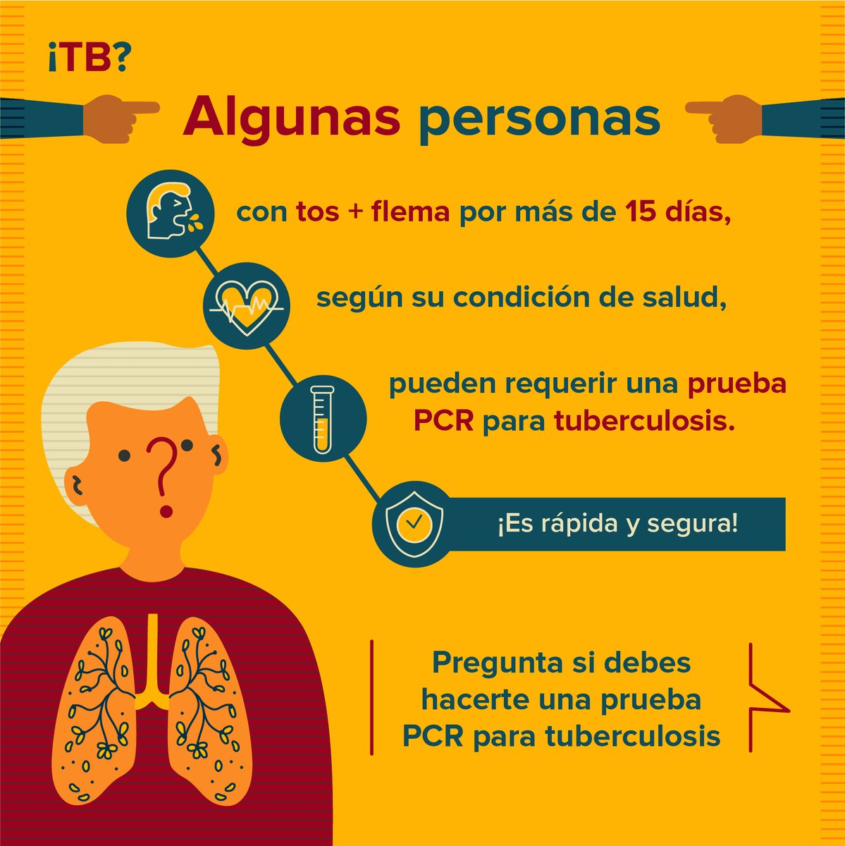 Diagnosticotb's tweet photo. ¿Has tenido tuberculosis, y tienes tos + flema por más de 15 días?
 Puedes ser elegible para una prueba PCR para tuberculosis.
#EndTB #tuberculosis #tuberculosistreatment https://t.co/N7VHkioMBE