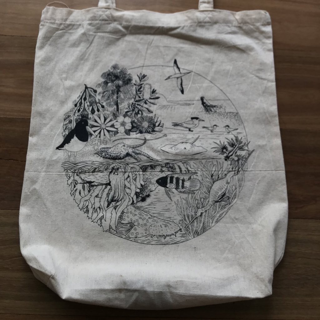 One of the best parts of #ESASCBO2022 was the tote bag designed by @paperbark_ capturing the floral and faunal diversity of Dharawal land and sea where the conference was held 🌱