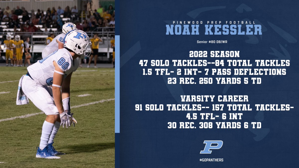 DB/ WR Senior <a href="/noahfootball843/">Noah Kessler</a>. Best Tackler on the team! #GoPanthers