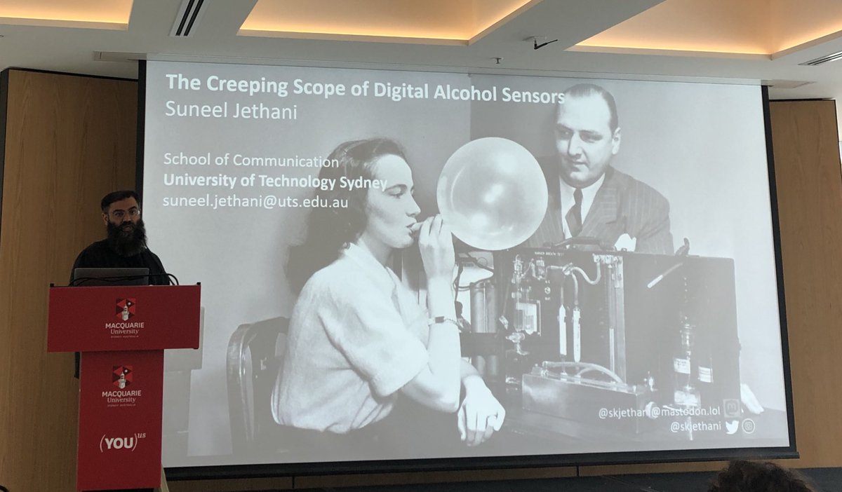 IndigFutures's tweet photo. Next in the morning session on Carceral Tech is Suneel Jethani @skjethani on “The creeping scope of digital alcohol sensors.”

#DigInt22 @IndigFutures @IndigStudiesMQ @Digitintimacies https://t.co/Oga8HnqHV4