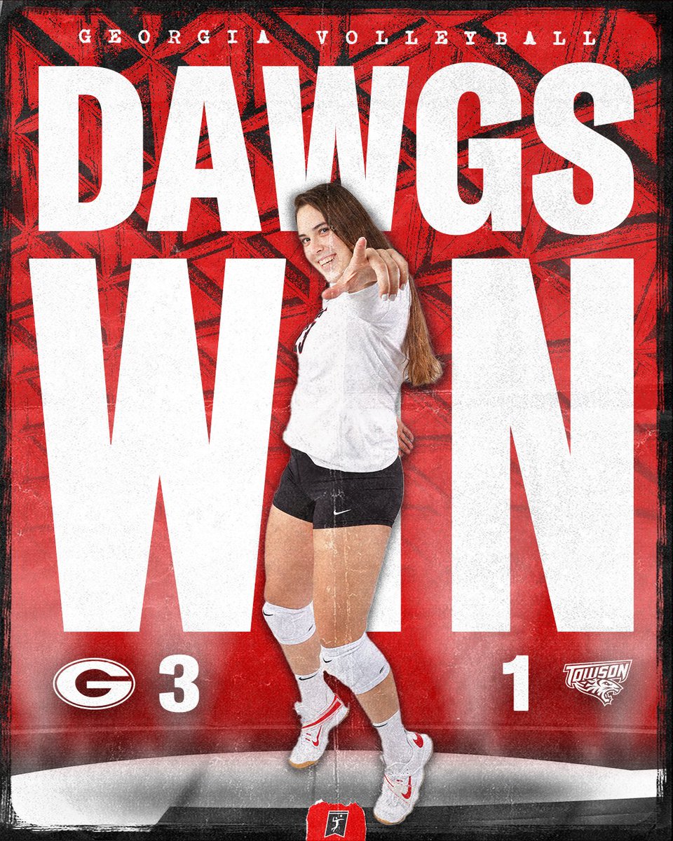Georgia Volleyball (@ugavolleyball) on Twitter photo Ring the Bell ๐ถ๐๐
Georgia takes down 8-seeded Towson in the opening round of the <a href="/NCAAVolleyball/">NCAA Women's Volleyball</a> Tournament!
The Dawgs will take on the winner of (1) Texas and Fairleigh Dickinson Friday at 9 p.m., ET.
#GROW | #GoDawgs Ring the Bell ๐ถ๐๐
Georgia takes down 8-seeded Towson in the opening round of the <a href="/NCAAVolleyball/">NCAA Women's Volleyball</a> Tournament!
The Dawgs will take on the winner of (1) Texas and Fairleigh Dickinson Friday at 9 p.m., ET.
#GROW | #GoDawgs