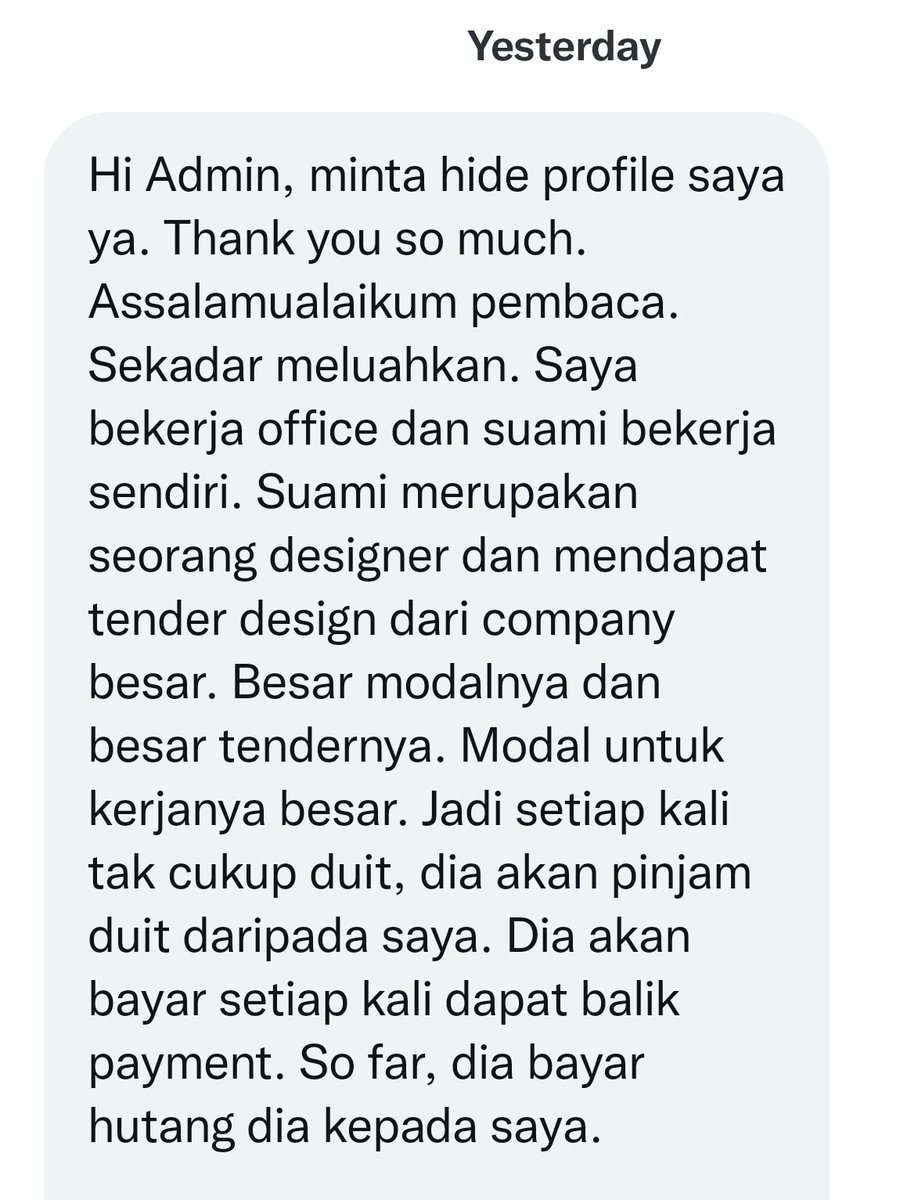ConfessTweetMY's tweet photo. Suami tak senang hati kena bayar sewa rumah &amp; bil utiliti seorang diri. Menurutnya, isteri patut bayar separuh perbelanjaan.

Katanya dalam islam, suami perlu belanja kena ikut kemampuan shj. https://t.co/TaFCqlSPle
