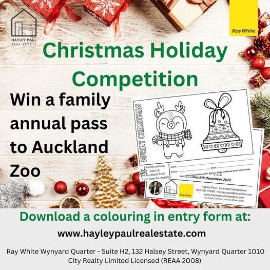 HayleyPRealtor's tweet photo. 🎅🎄Ho! Ho! #HappyChristmas! Be in to win an Annual Family Pass to @aucklandzoo ! Have your little artists complete and either email or bring in their entries to my new office at Wynyard Quarter🎅🎄Download at https://t.co/S6HeFJqEtl⭐️#COMPETITION CLOSES FRIDAY 9TH DECEMBER⭐️ https://t.co/W1Bko08yL5