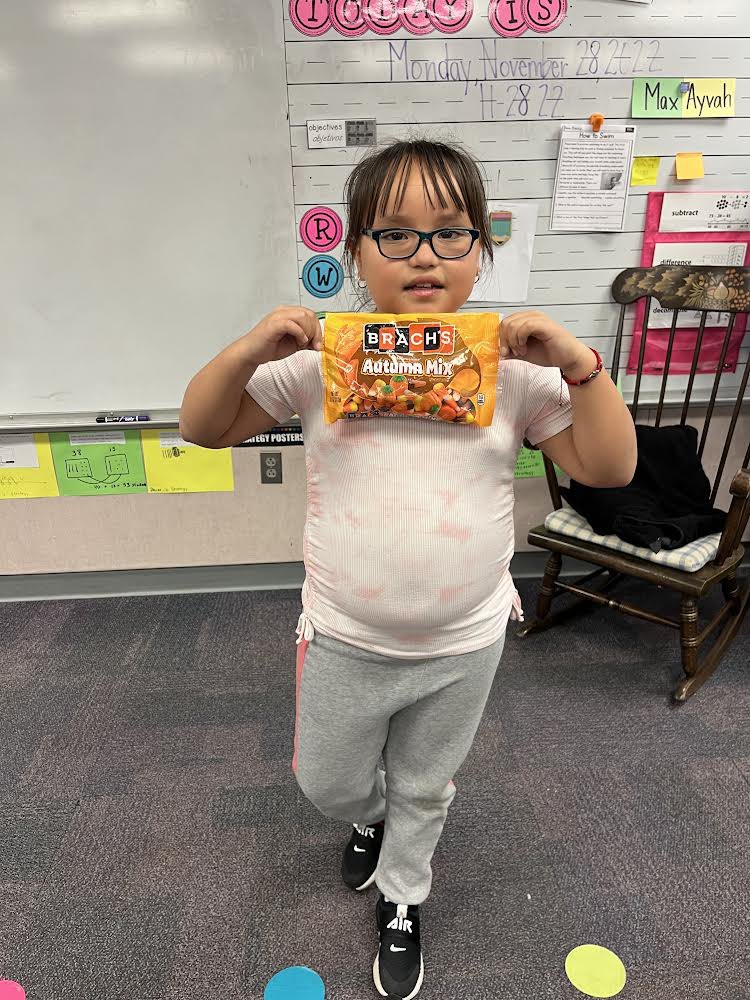 Another winner from Mrs. Hazlett &amp; Mrs. Woods’ 2nd grade class! Diana won our estimation challenge! Her estimation was the closest to the exact amount of candy in our estimation jar. She won a bag of her own to take home! <a href="/csfhotdogs/">Community Schools of Frankfort</a>
