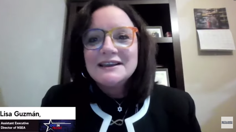 BattleBornProg's tweet photo. "When you break up a district you are also breaking up those resources," Lisa Guzmán, Assistant Executive Director of NSEA, @LmGuzmanNV #OutInFrontWithAnnette https://t.co/HDCjb9K64x https://t.co/iBARsA8Fo6