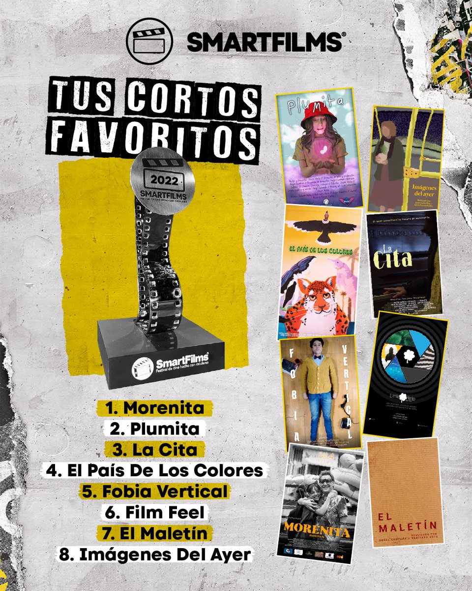 smartfilmsco's tweet image. 😏Nosotros también hicimos una lista de favoritos 🏆Estos fueron los cortos que más nos cautivaron en #SMARTFILMS2022 🤩

✨Puedes verlos ingresando en smartfilms.com.co 

Mucho amor al cine hecho con celulares 📲

#YoSoySMARTFILMS #cine #cinehechoconcelular #film #movie