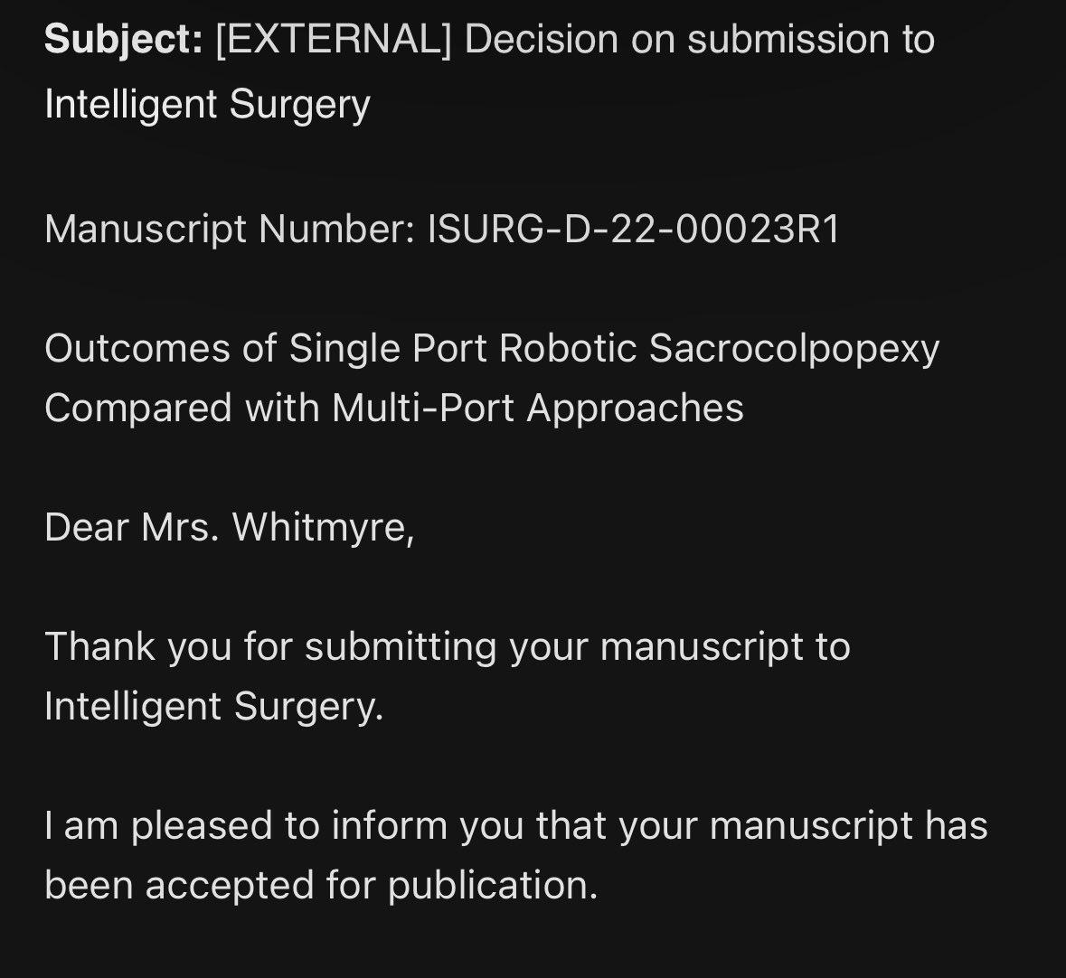 An important part of innovation is publishing early outcomes. We showed safety, feasibility and comparable operating times when comparing #SP, XI, and multiport lap #SCP.  Shared new published data at <a href="/aagl/">AAGL</a> today.