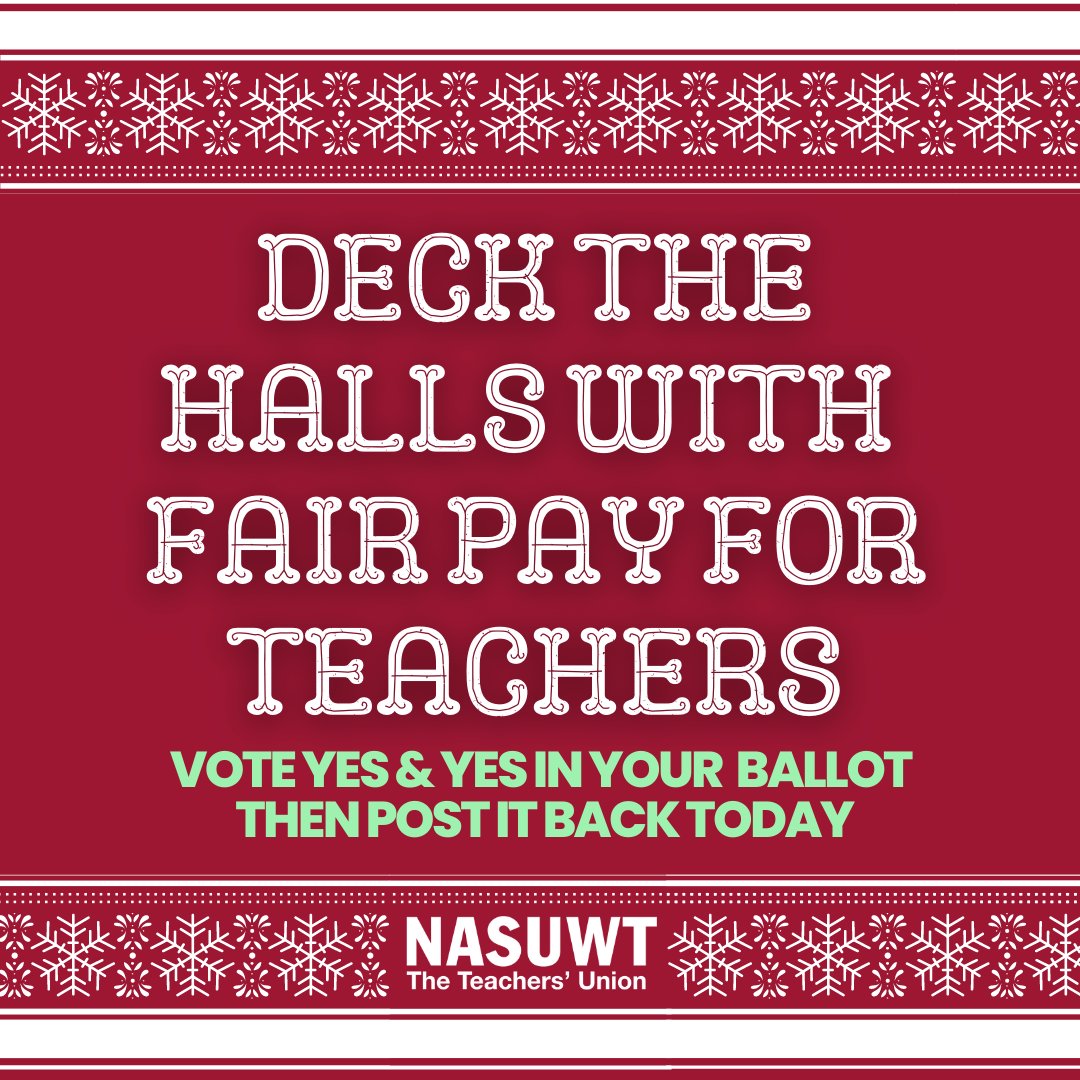 Teachers aren't asking for 5 gold rings or a partridge in a pear tree. 

After 12 years of pay cuts, we just want our pay restored and our profession valued. 

With 97% of teachers worried about their finances, this winter will be really tough.

We need a #BetterDealForTeachers.