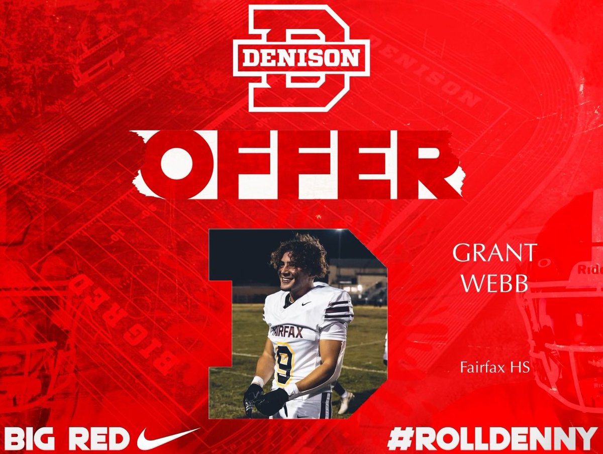 After a great conversation with <a href="/coachhatem/">Jack Hatem</a> I am honored and blessed to a receive an offer from Denison University. Thankful for the help of <a href="/Moses_Adam_86/">Adam Moses</a> &amp; <a href="/coachjimvert/">Jim Vert</a>