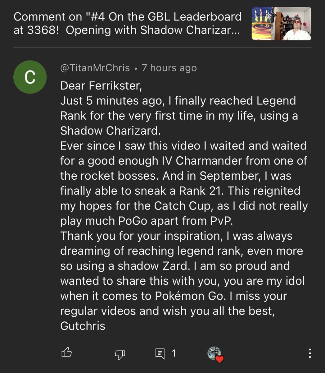 I haven’t uploaded to YouTube in a minute, but someone dropped a comment on an old video and damn.  This last-minute Legend right here got me feeling kinda proud 🥹
Also… a little inspired. 🤔