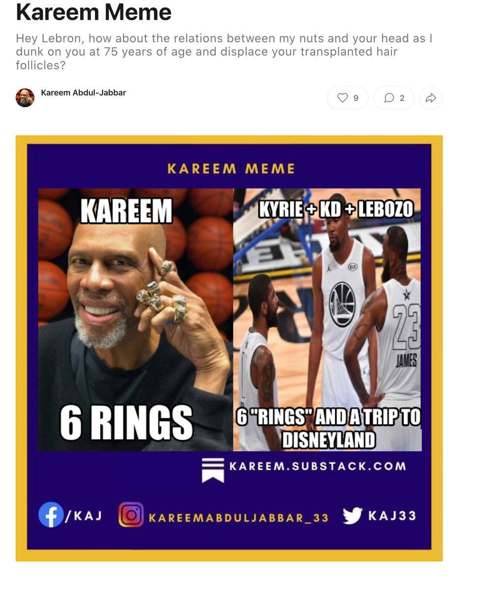 ProphetXHoops's tweet image. KAREEM JUST ROASTED BRON 😭😭😭