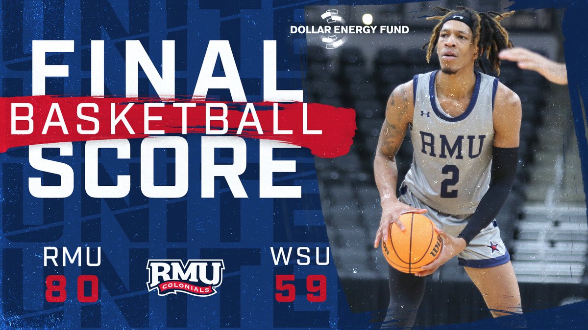 RMUMBasketball's tweet photo. That's a (league) win!

#BobbyMo | 🔵🏀🔴 | #RMUnite https://t.co/03KVt8IwCd