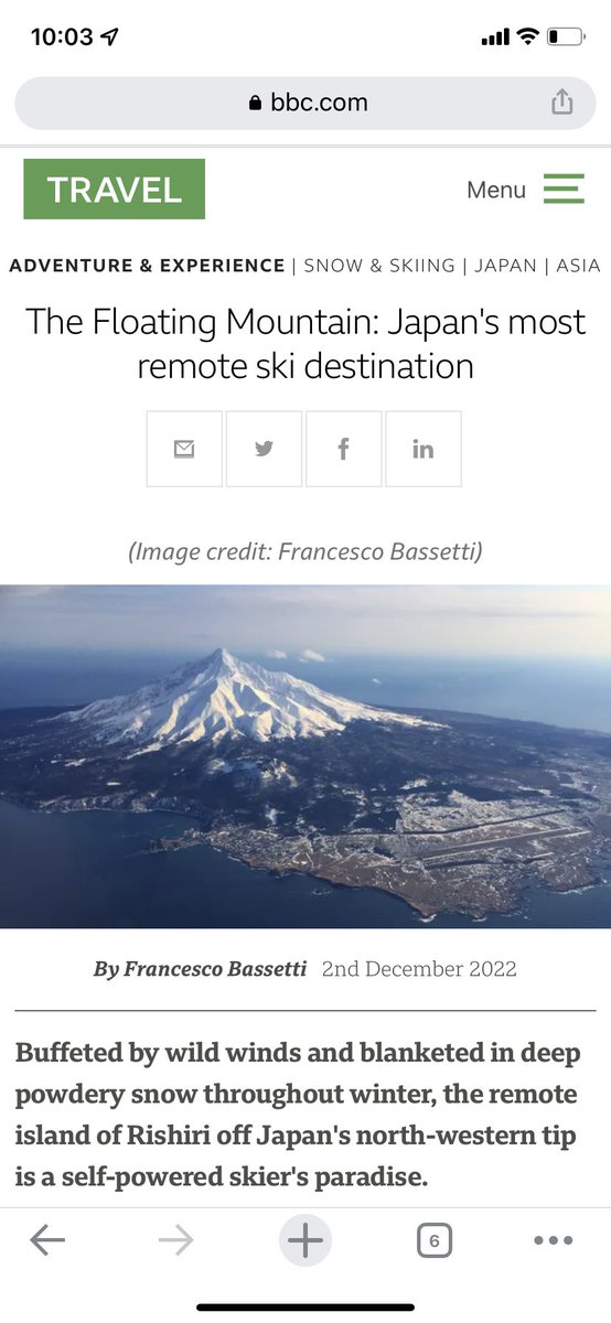 FPBassetti's tweet photo. Writing about skiing in Rishiri for @bbc_travel has definitely got me fired up for the coming snow season.🏔 ⛷ “Here, anything you wish to ski you must first climb yourself… while basking in the solitude and silence of the mountains.” https://t.co/GRP2EWNdrh https://t.co/ZxiF0ps9qI