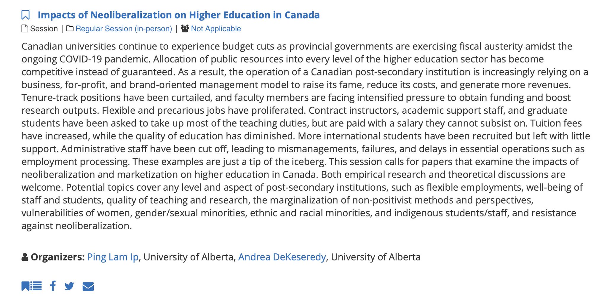 Andrea Dekeseredy on Twitter "Ping Lam Ip and I are organizing a