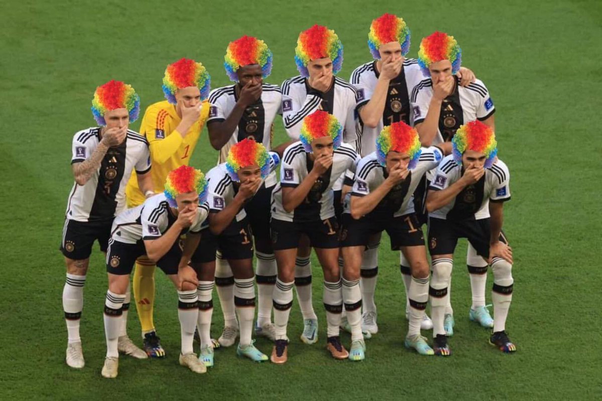 tsubuta's tweet photo. Germany should have concentrated on football instead of disrespecting a country's law. 👀 #Germany #GER #كأس_العالم_قطر_2022 #Qatar2022 https://t.co/F7q1AzwM2y