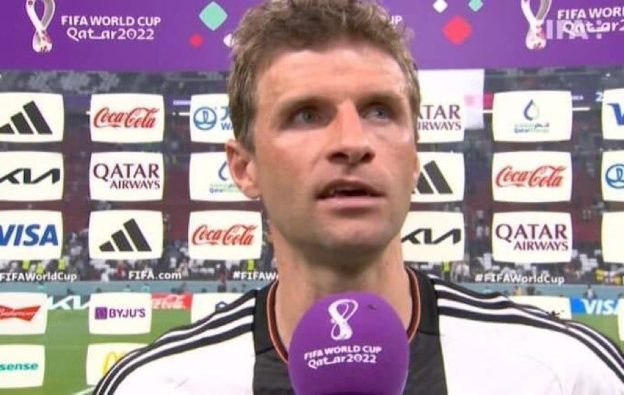 Thomas Müller: “If this was my last game, it was a huge pleasure.  I've done it with love”, tells <a href="/DasErste/">Das Erste</a>. 🚨🇩🇪 #Qatar2022

“We experienced incredible moments together. In every game, I tried to leave my heart on the pitch”.