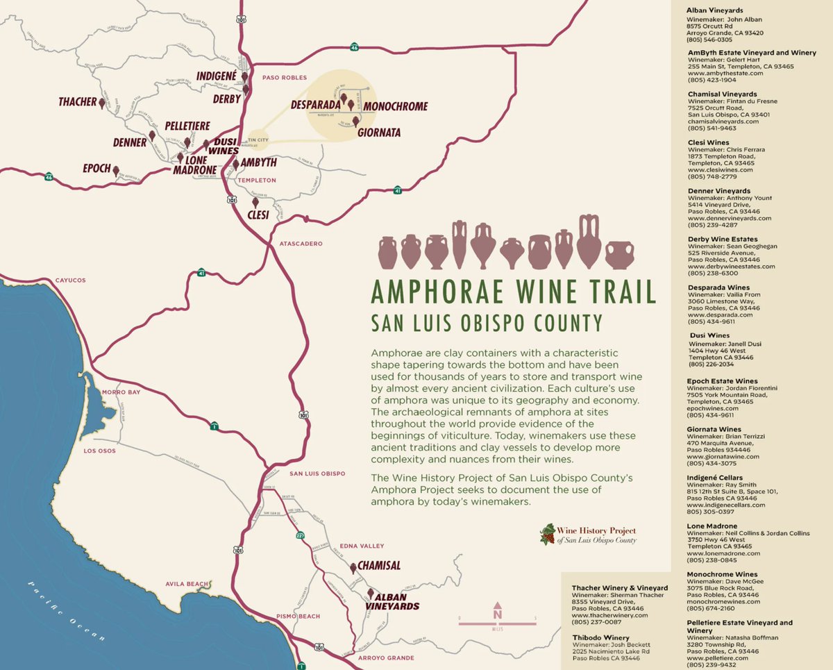 SLOWineHistory's tweet photo. Explore wine country in a whole new way! Taste wines that are made using an ancient winemaking process that’s been around for centuries with our map of Amphora Wines. Then meet the winemakers behind the amphora movement in our new film. https://t.co/YSQDq7w7gT #PasoWine #SLOwine https://t.co/msXsiuVrxQ