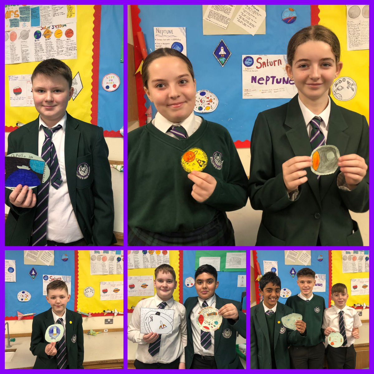ScienceSLHS's tweet photo. S1 have been showing off their Mission Patch Designs as part of our new topic The Martian! Pupils have demonstrated some amazing creativity in their designs! #triptomars #missiondesign https://t.co/FlwXtrXZN9