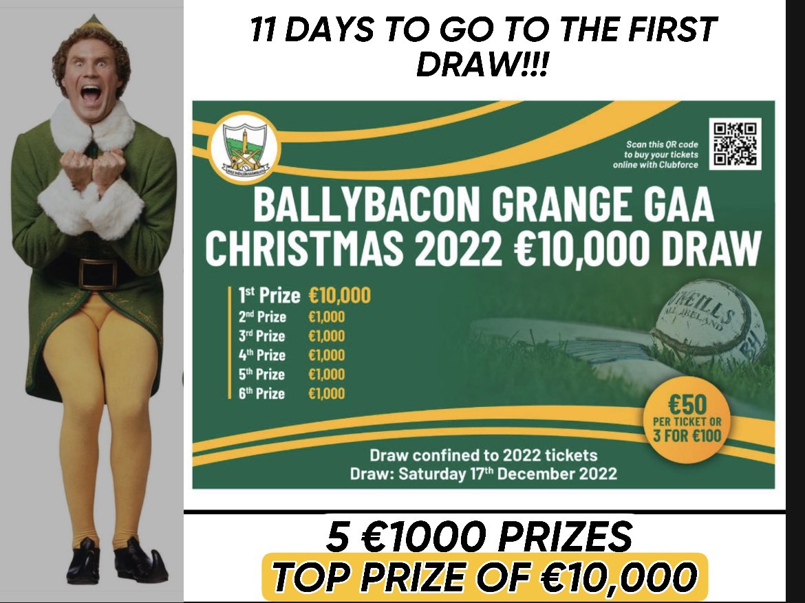 Ballybacon-Grange Gaa (@ballybacong) on Twitter photo IT COULD BE YOU!!!!
member.clubforce.com/tickets_m.asp?…
<a href="/TippFMSport/">Tipp FM Sport</a> <a href="/TipperaryGAA/">Tipperary GAA</a> <a href="/camogietipp/">Tipperary Camogie</a> IT COULD BE YOU!!!!
member.clubforce.com/tickets_m.asp?…
<a href="/TippFMSport/">Tipp FM Sport</a> <a href="/TipperaryGAA/">Tipperary GAA</a> <a href="/camogietipp/">Tipperary Camogie</a>