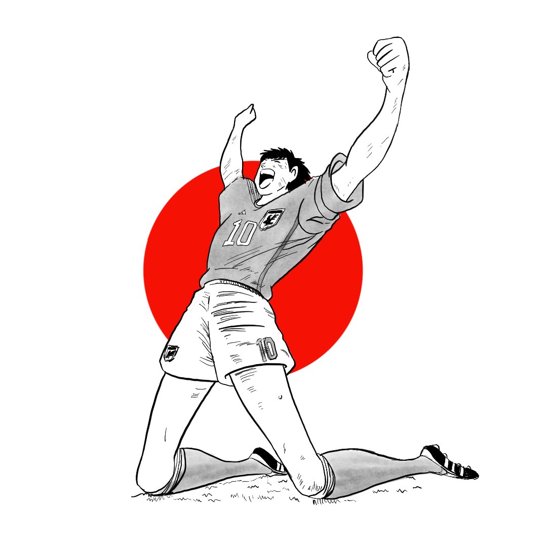 Tarugostudio's tweet photo. ¿Estamos viviendo la "generación Dorada Japonesa? qué gran partido de Japón, parece que sueño de Tsubasa se esta haciendo realidad! felicidades @JFA #jpn #qatar2022 #captaintsubasa #captaintsubasa2022 #illustracion #illustration #tarugostudio #JPN #JAPAN #anime #manga https://t.co/0Z7KZBtTGm