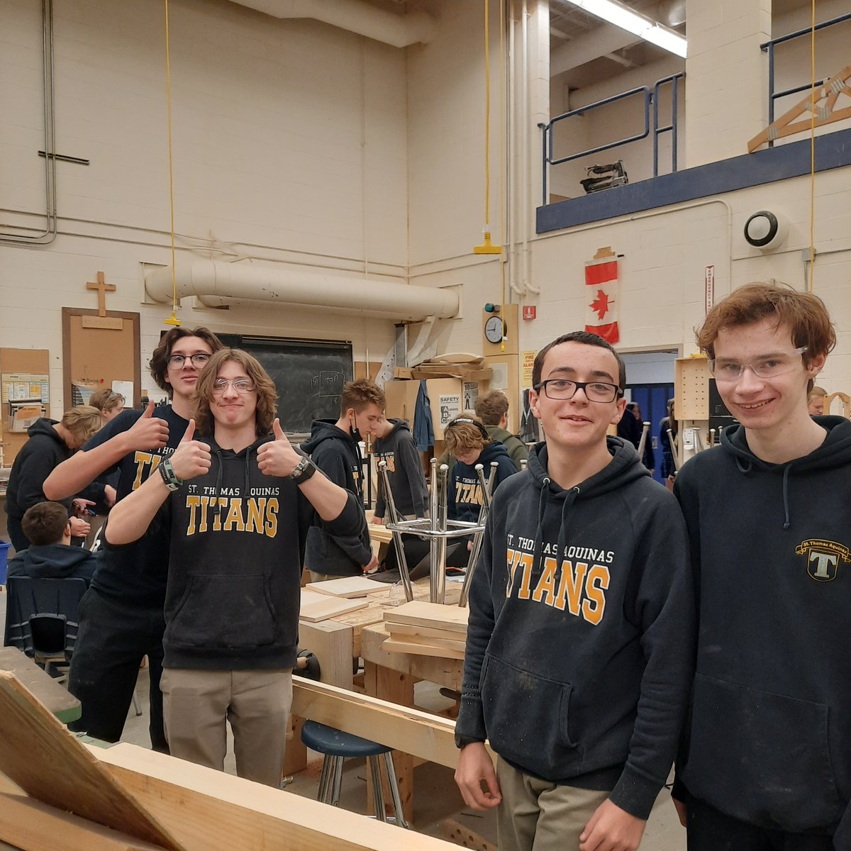 STA_CSS's tweet photo. Grade 10 students working on culminating activities in construction class. Well done. #STA #constructionclass #PVNCInspires https://t.co/rbLsL6r7ZA