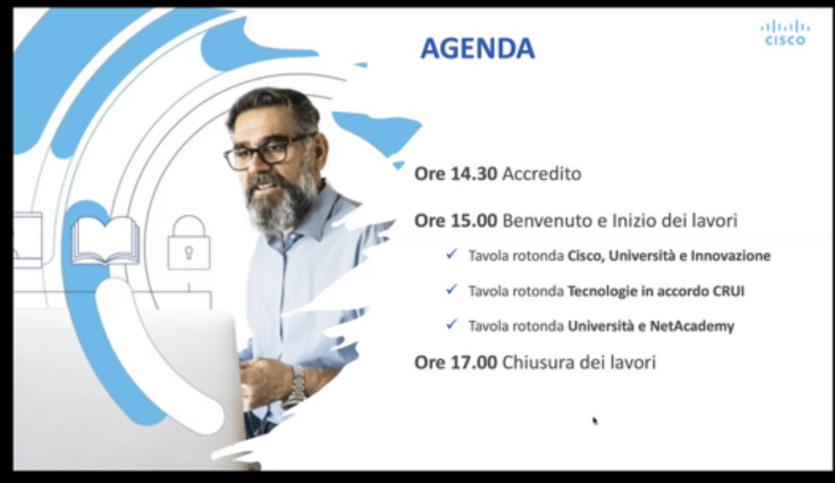 DonaSanzone's tweet photo. #cisco con le soluzioni SW sarà presente nei contratti #CRUI, storie concrete di formazione nei percorsi universitari su competenze digitali che il mercato chiede con energia! https://t.co/RqJ334Elf4