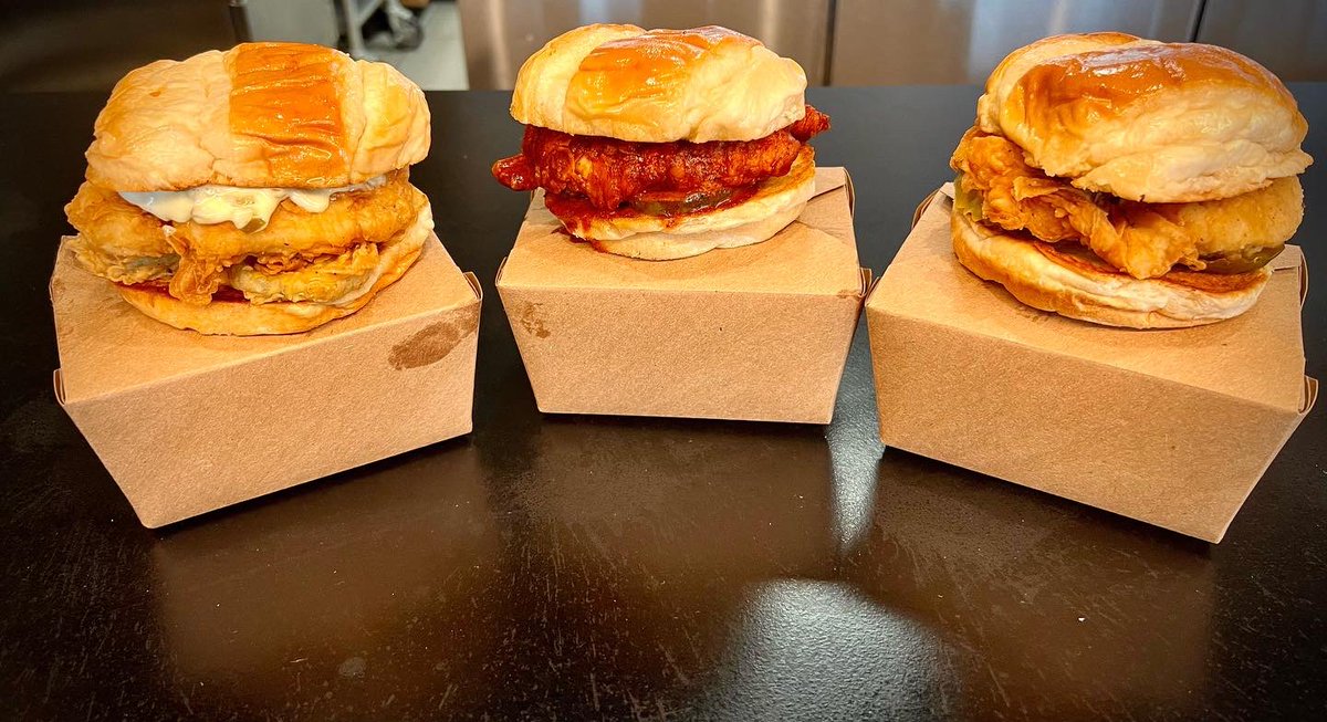 the_cluckery's tweet photo. The Big 3 of our Cluckery Crafted Chicken Sandwiches 😤🔥🍗

Whether it’s our Original, Nashville Hot, or Chicken in a Pickle, you simply cannot go wrong!
#cluckery #cluckmeup #chickentenders #chickensandwich #eatlocal #local #foodie #sandwich #delicious #juicy #nashvillehot https://t.co/uBXa1ckbEK