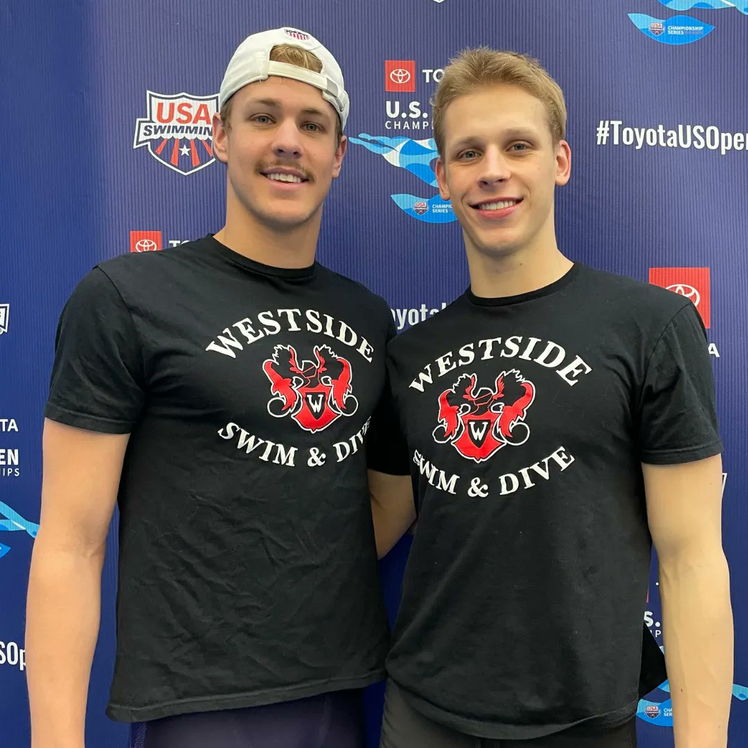 Good luck to the Warriors in the 2022 US Open Swimming Championships! 

Kaden Guzman and Nate Germonprez are competing against the best swimmers in the nation. 
They will also compete at the Junior Nationals next weekend!

Rocking those shirts!

#WeAreWestside #Westside75