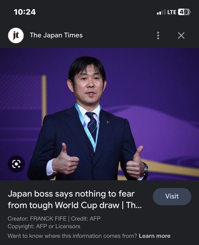 Kay_Munachi's tweet photo. Hajime Moriyasu always believed in himself and his team. He just casually beat Hansi Flick’s Germany and Luis Enrique’s Spain, to win Group E of the #FIFAWorldCup 2022. Big respect to him and the entire Japanese national team.

What a World Cup! 

#QatarWorldCup2022 https://t.co/kU7FkJwk3W